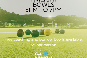 Twilight Bowls - every Thursday during daylight saving from 5pm